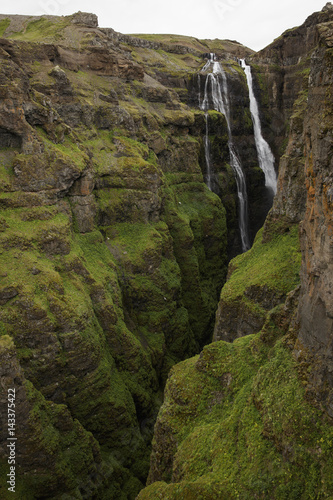 Iceland, Suournes, Glymur waterfall photo
