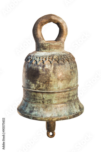 Old Thai bells on a white background.