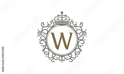 Crown Leaf Logo Initial W