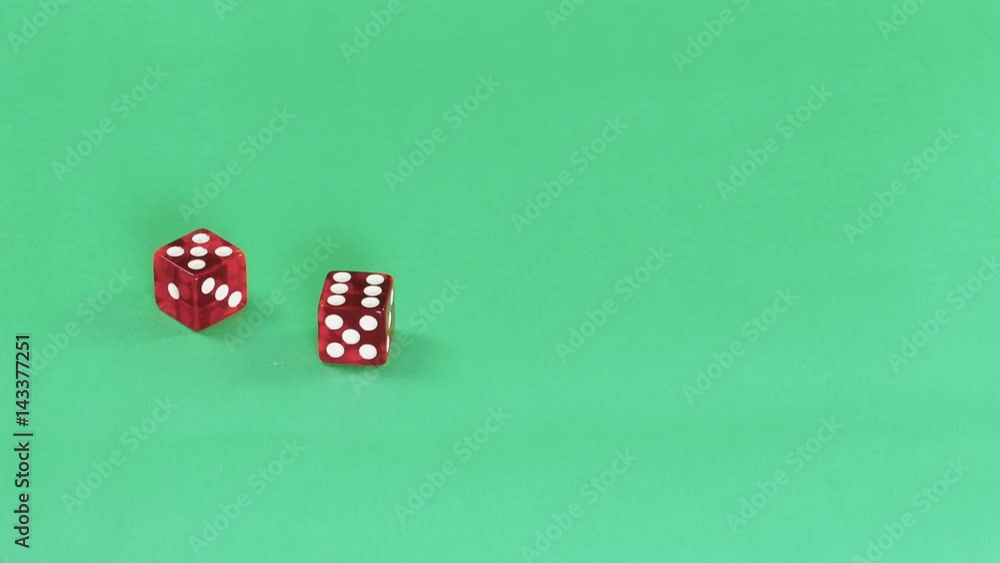 Dice on green background Dice on green background
