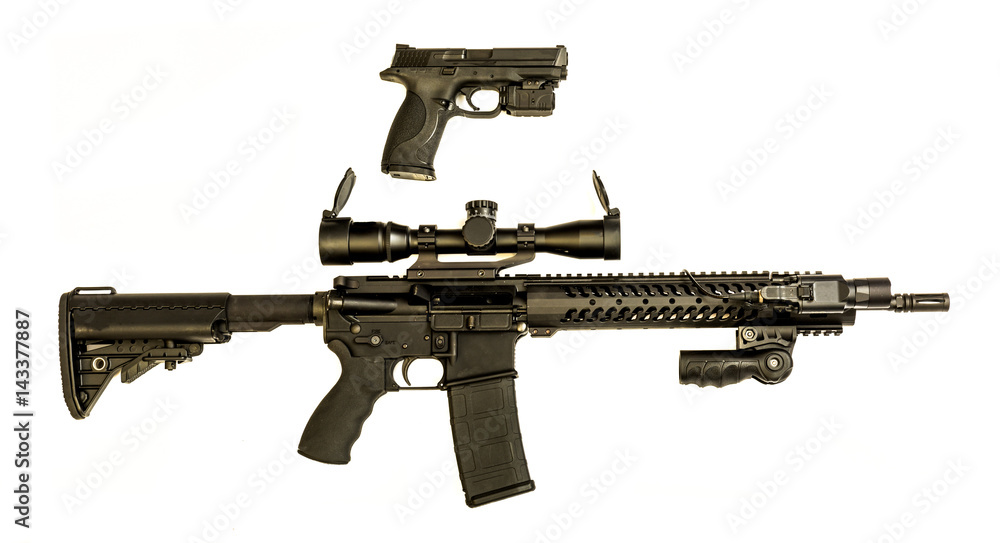 pistal and ar-15