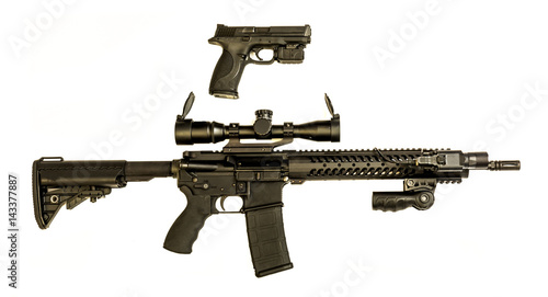 pistal and ar-15