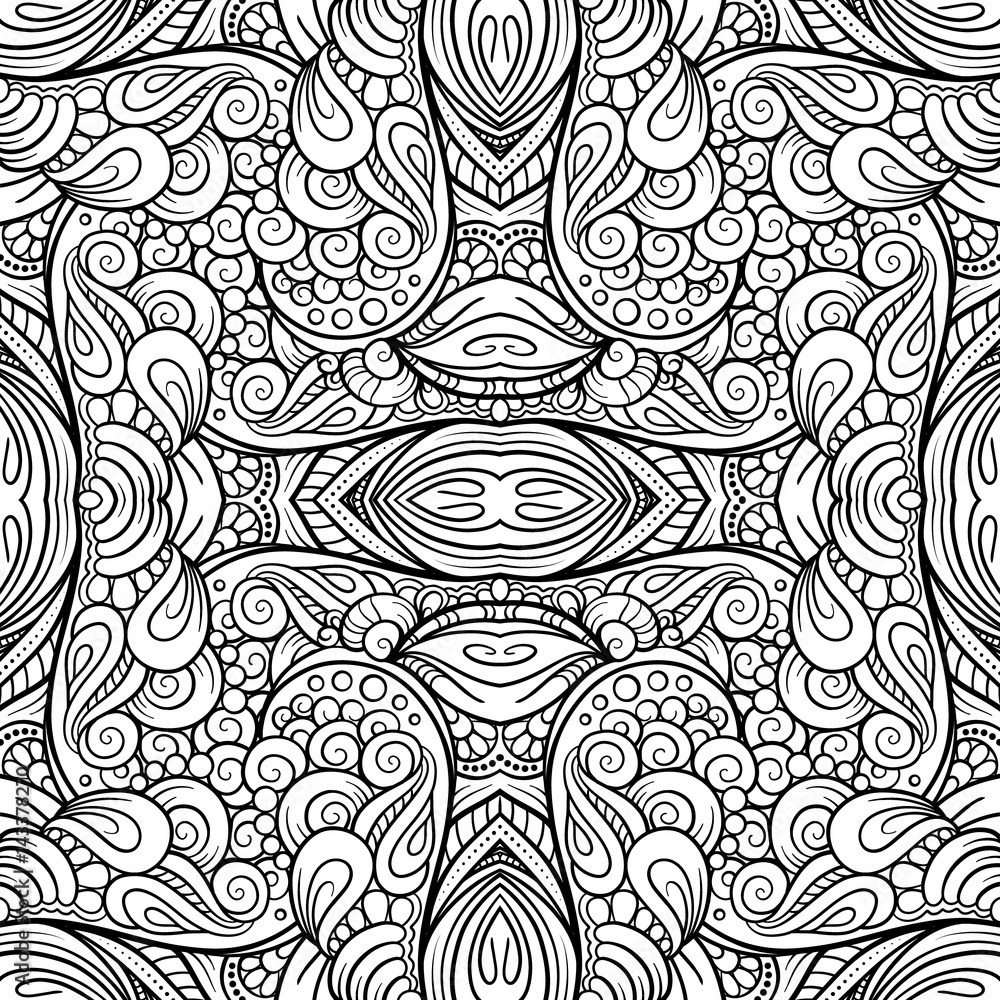 Fototapeta premium Fantasy decorative ornamental seamless pattern