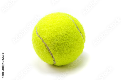 Yellow tennis ball on white background. Isolated tennis ball. © Elya.Q
