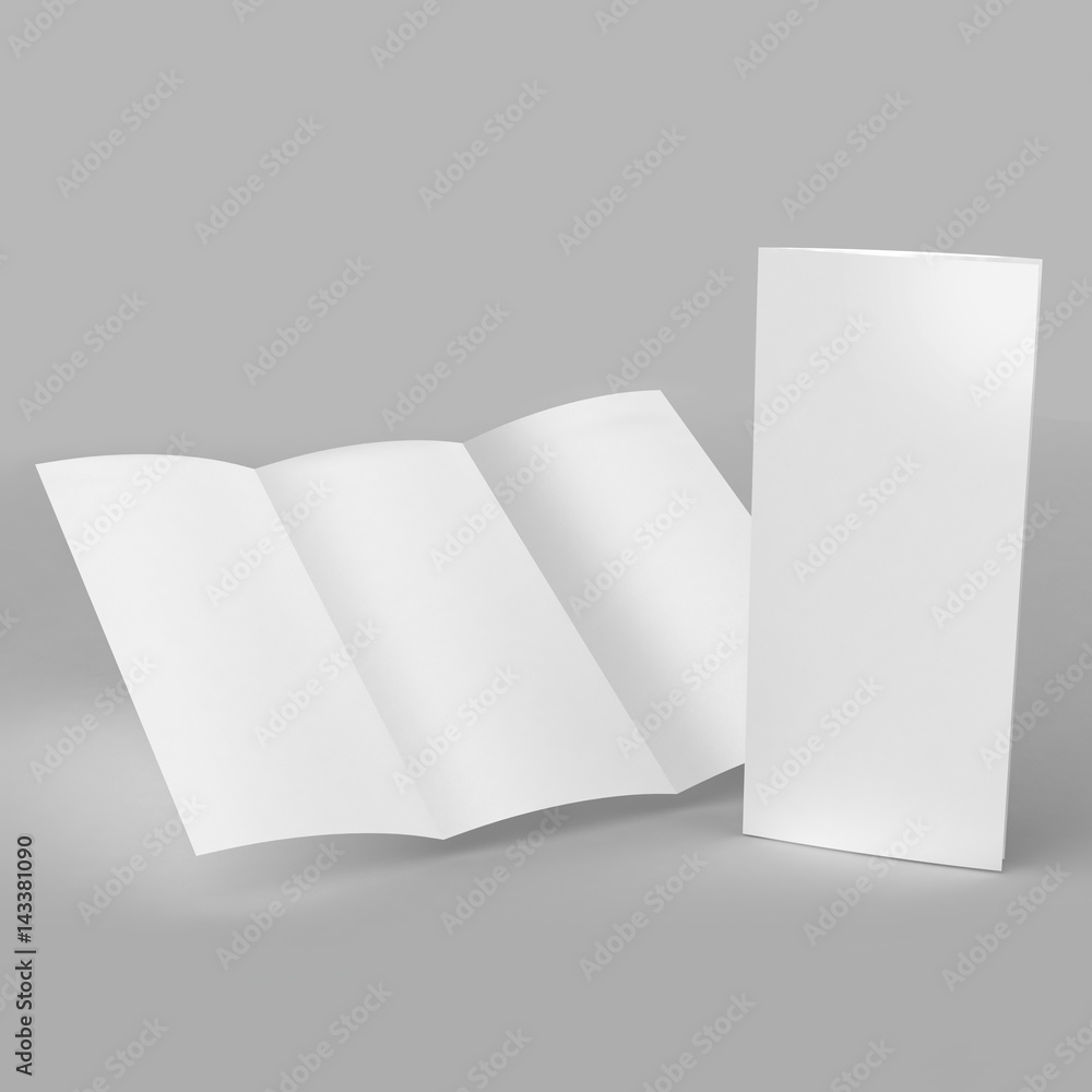Brochure tri fold mock up 3d rendering. Brochure tri fold mock up 3d rendering.