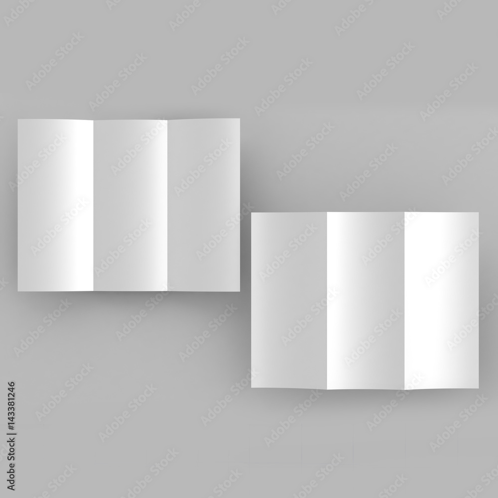 Fototapeta premium Brochure tri fold mock up 3d rendering.