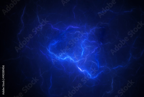 Lightning background. Blue storm