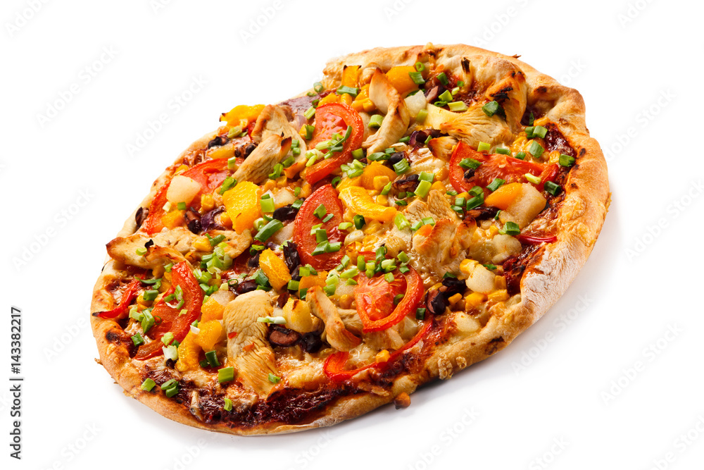 Pizza with grilled chicken