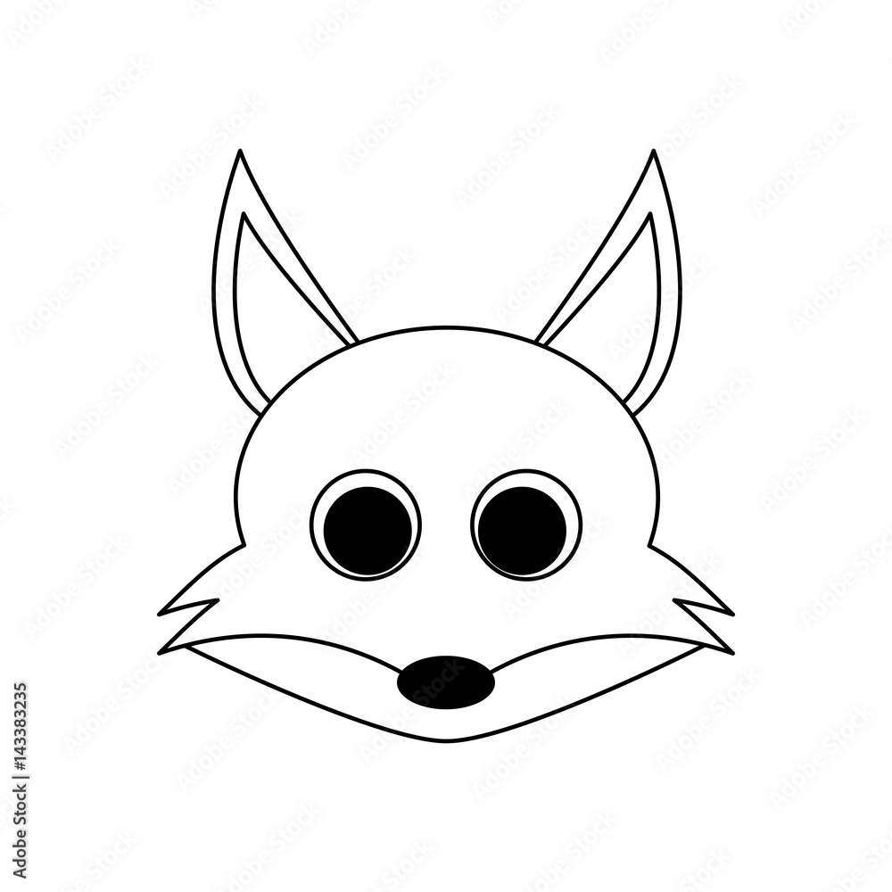 Fototapeta premium fox animal cartoon icon over white background. vector illustration