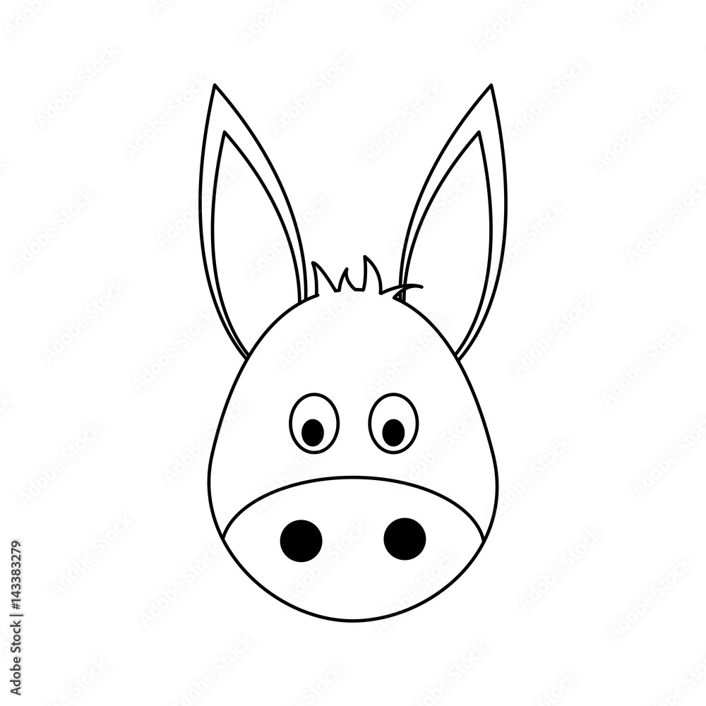 donkey animal cartoon icon over white background. vector illustration donkey animal cartoon icon over white background. vector illustration