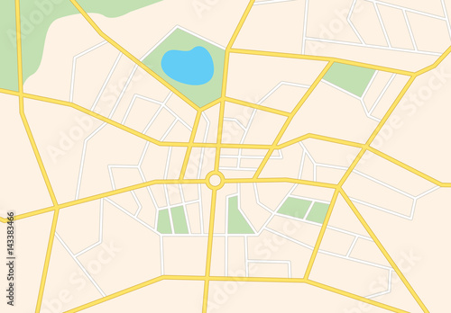 city streets on the map - vector