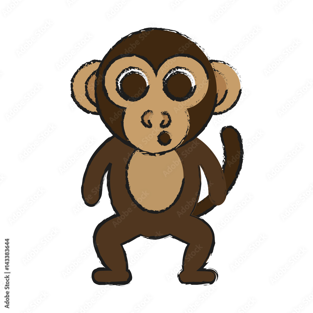 monkey animal cartoon icon over white background. vector illustration monkey animal cartoon icon over white background. vector illustration