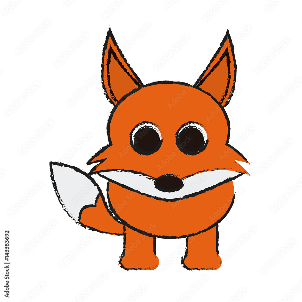 fox animal cartoon icon over white background. vector illustration fox animal cartoon icon over white background. vector illustration