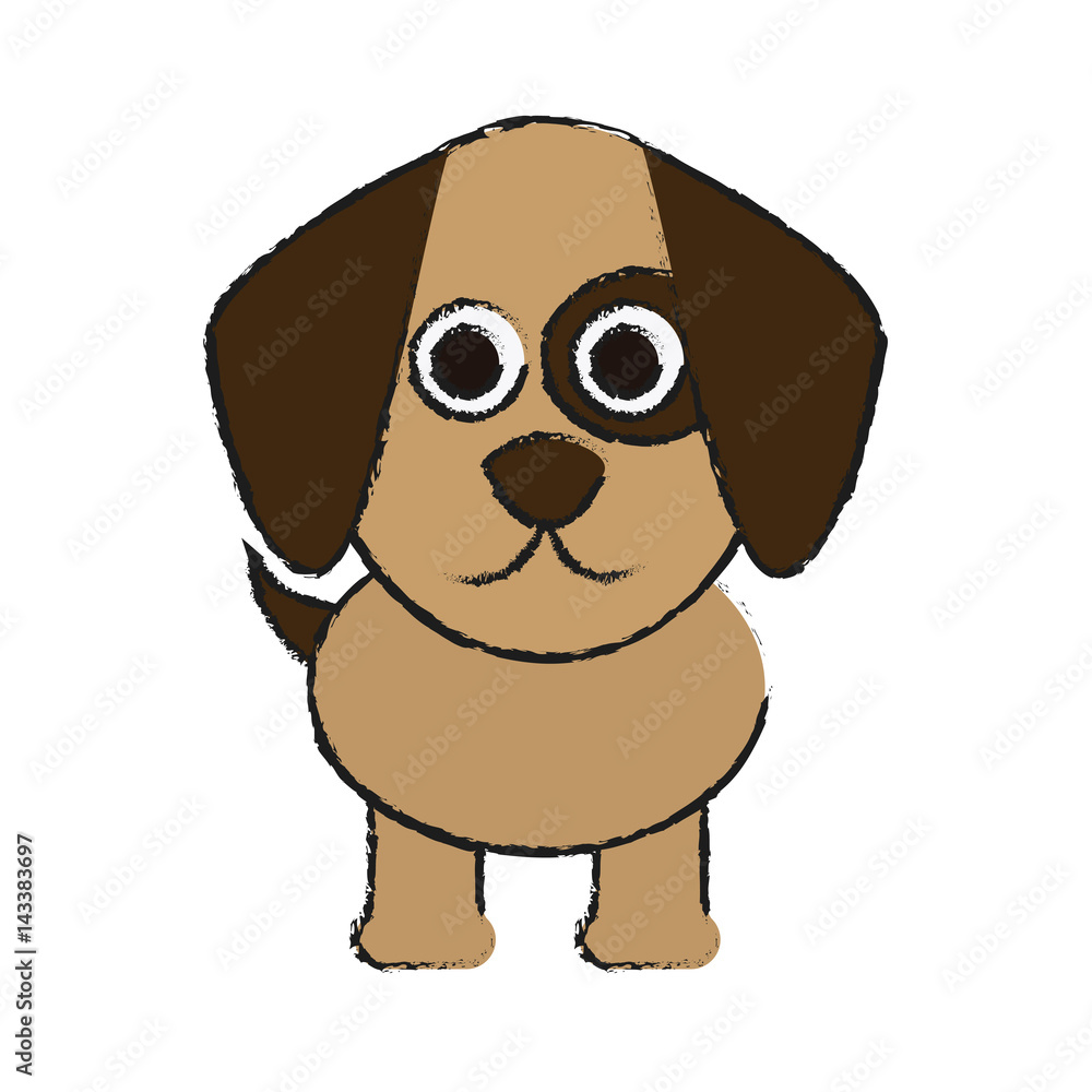 Obraz premium dog animal cartoon icon over white background. vector illustration
