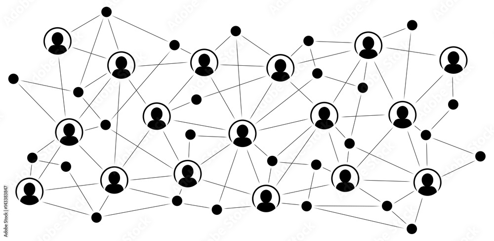 Soziales Netzwerk / Schwarz-weiß, Vektor, freigestellt Soziales Netzwerk / Schwarz-weiß, Vektor, freigestellt