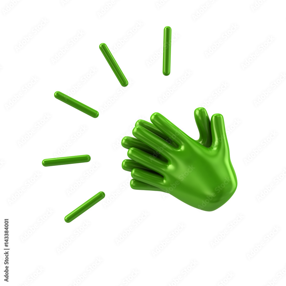 Green hands applause 3d illustration Green hands applause 3d illustration