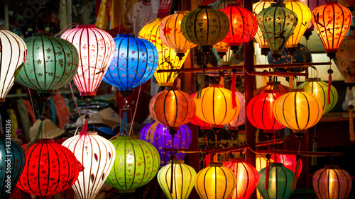 Silk Lanterns at old town shop in Hoi An  Vietnam
