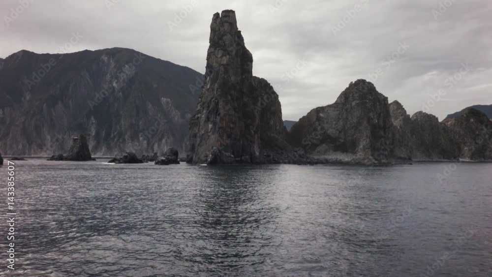 South-eastern coast of Kamchatka peninsula in southwestern part of Avacha Gulf of Pacific ocean stock footage video South-eastern coast of Kamchatka peninsula in southwestern part of Avacha Gulf of Pacific ocean stock footage video