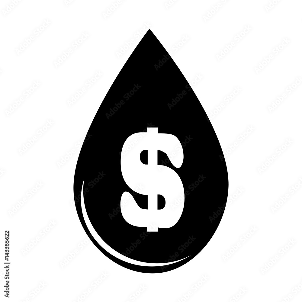 oil drop with money symbol oil drop with money symbol