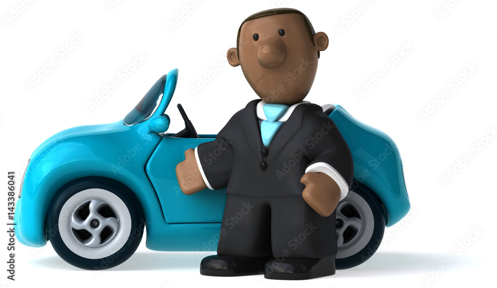 Obraz premium Fun business man - 3D Illustration