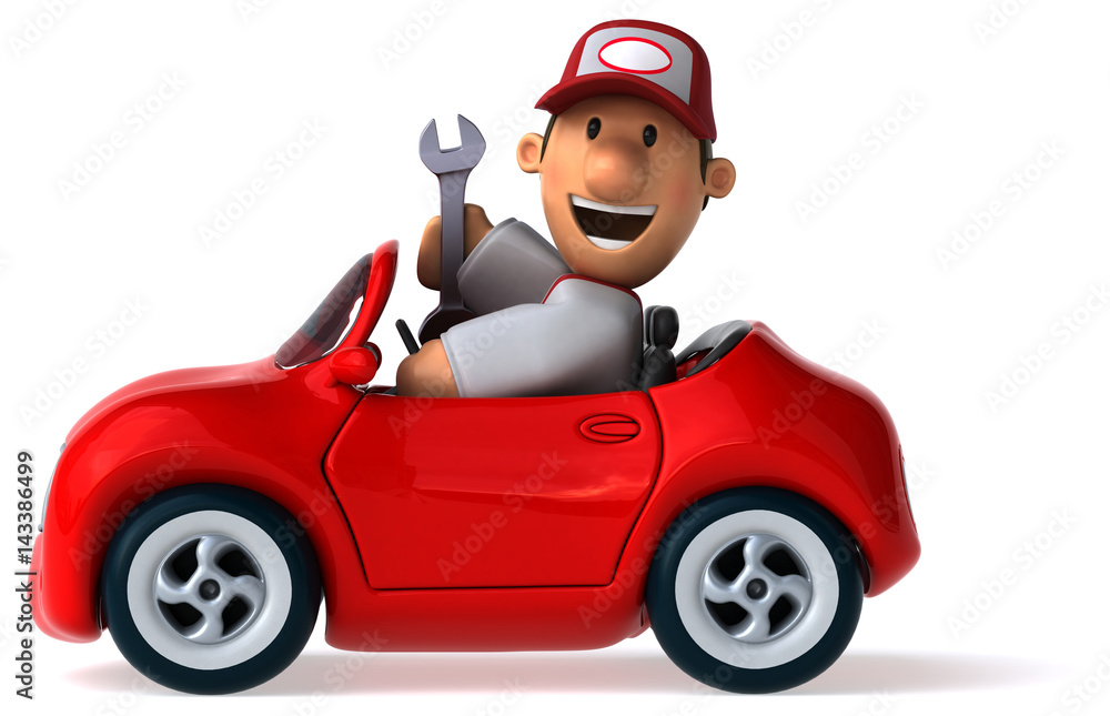 Fun mechanic - 3D Illustration