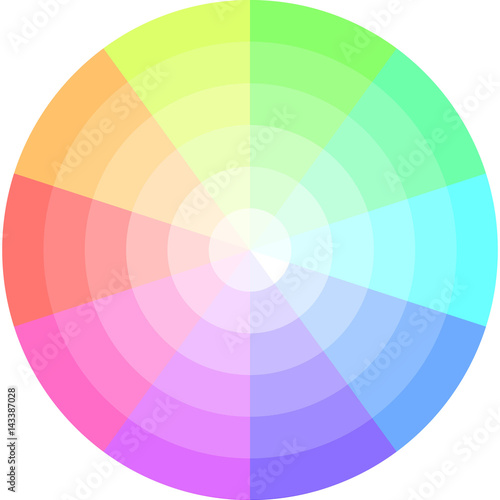 palette pastel colors, vector pie chart