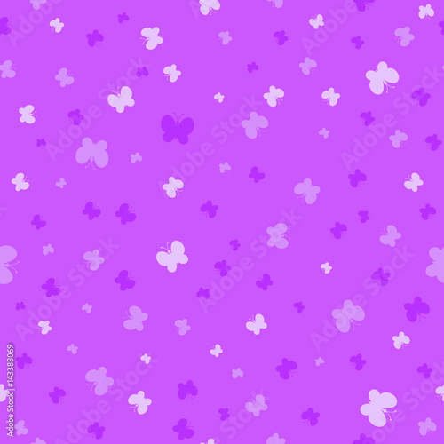 vector butterflies. seamless pattern. simple purple background