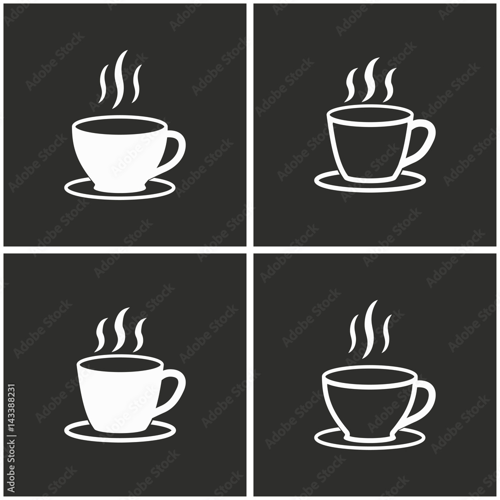 Obraz premium Coffee cup icon set.