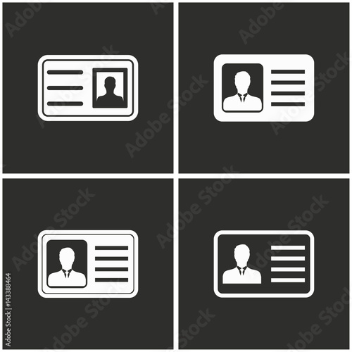 Identification card icon set.