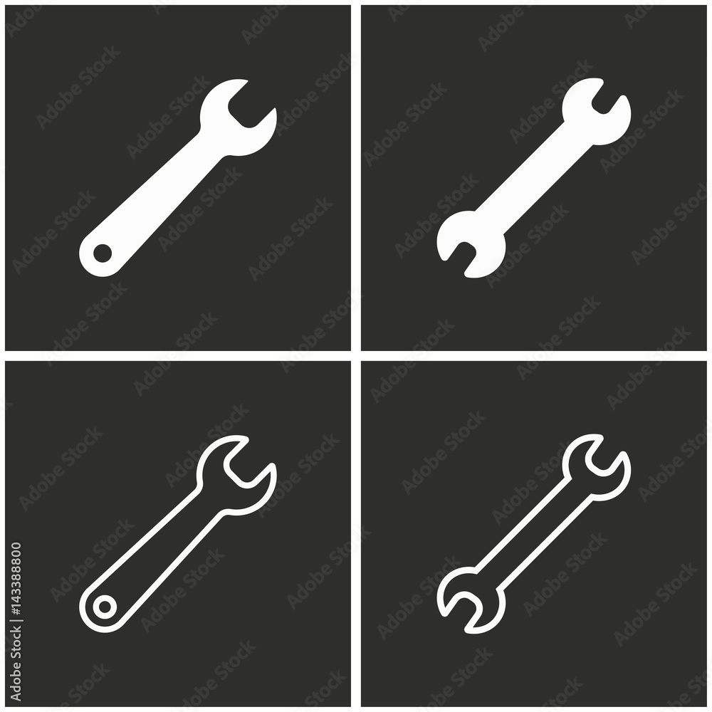 Wrench icon set. Wrench icon set.