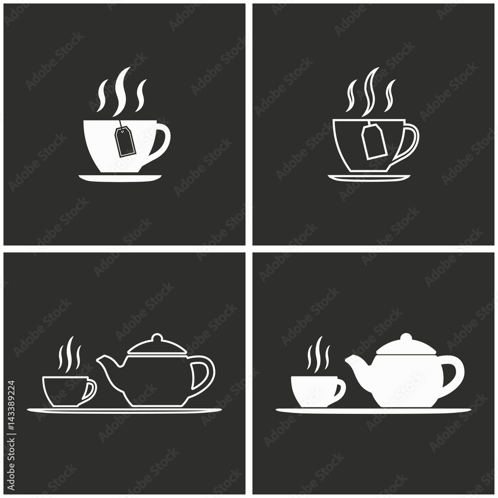 Tea icon set. Tea icon set.