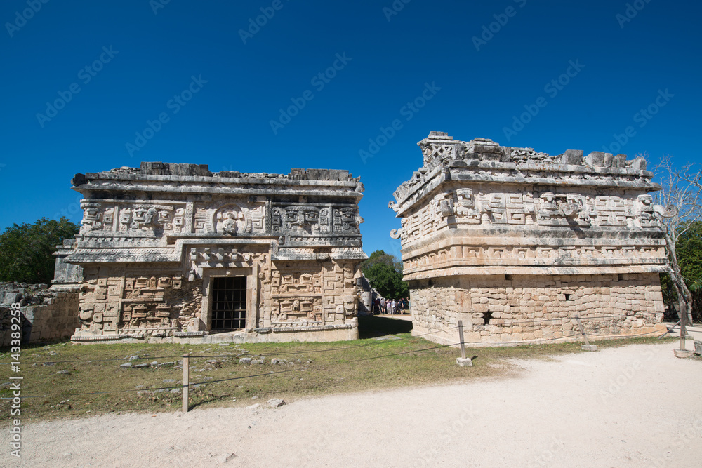 Ruins in Mayan archeological site of Chichen Itza.Mayan archeological site of Chichen Itza, Yucatan, Mexico. Ruins in Mayan archeological site of Chichen Itza.Mayan archeological site of Chichen Itza, Yucatan, Mexico.