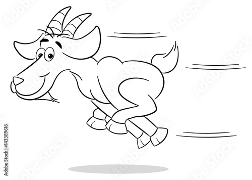 rennende Cartoon Ziege 