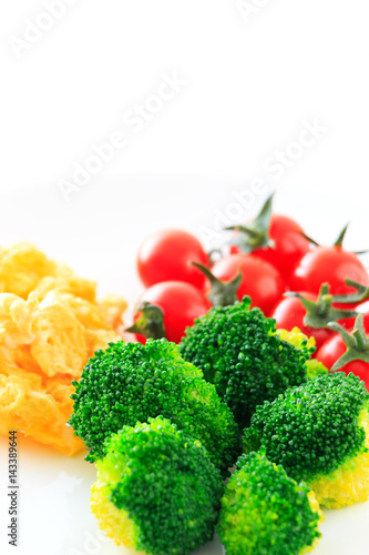 salad with boiled broccoli