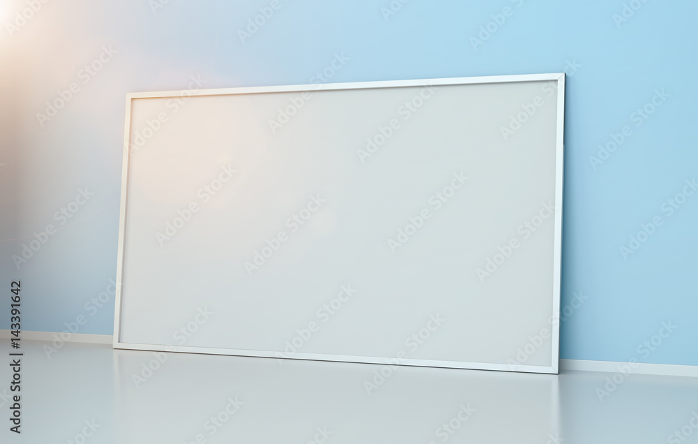 White blank canvas 3D rendering White blank canvas 3D rendering