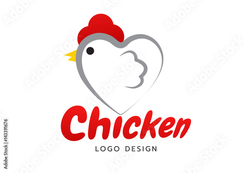Love chicken logo design
