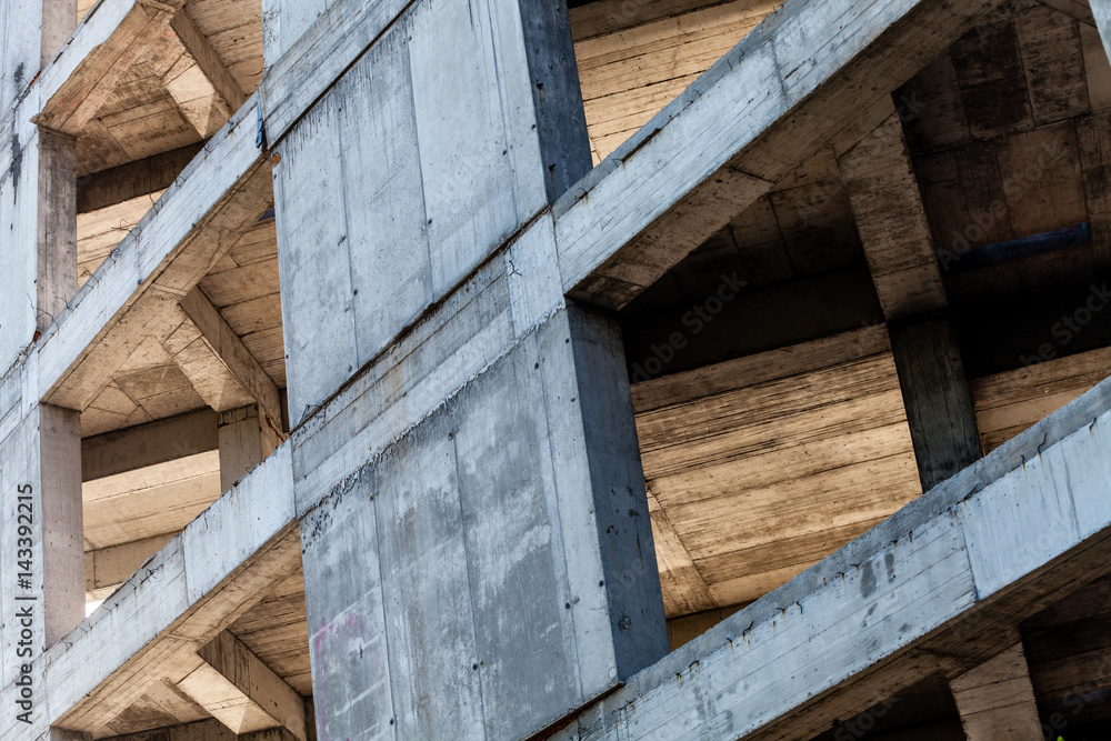 Modern concrete building structure under construction Modern concrete building structure under construction