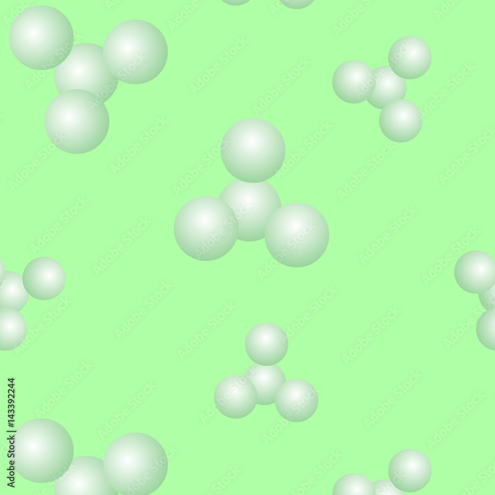 орнамент с молекулами на зеленом фоне, векторная иллюстрация