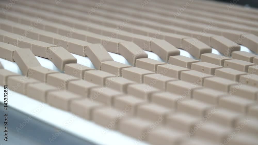 Production line for the production of chocolates. Candy covered with chocolate. Sweets move along the conveyor. Panorama. Production line for the production of chocolates. Candy covered with chocolate. Sweets move along the conveyor. Panorama.