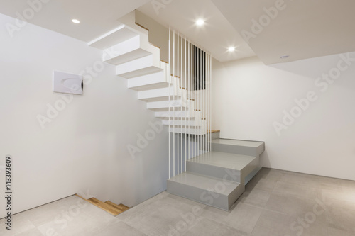 White empty room(space) with stair, white wall © dohee