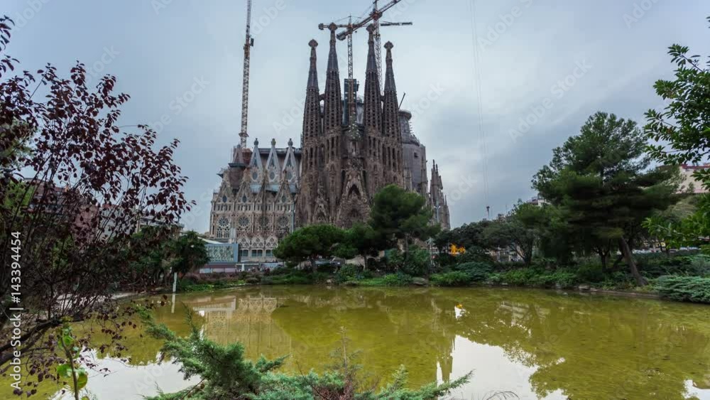 Timelapse Photography Antoni Gaudi Sagrada Familia Cathedral at Catalonia Barcelona Timelapse Photography Antoni Gaudi Sagrada Familia Cathedral at Catalonia Barcelona