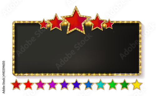 Retro frame with five stars