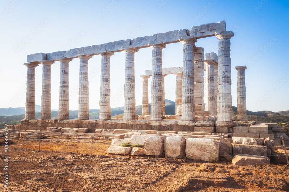 Fototapeta premium Temple of Poseidon at Cape Sounion, Greece