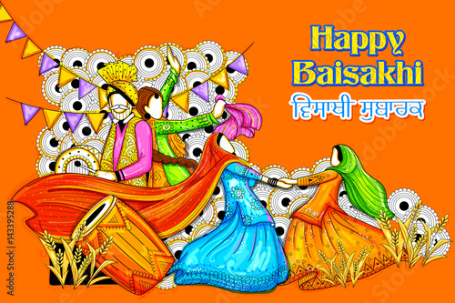 Happy Vaisakhi Punjabi festival celebration background