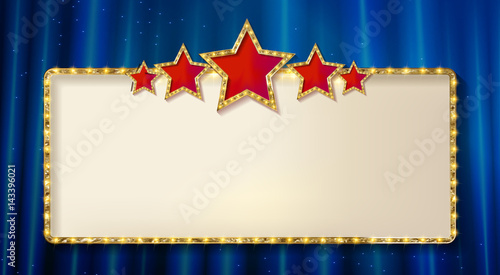 Retro frame with five stars