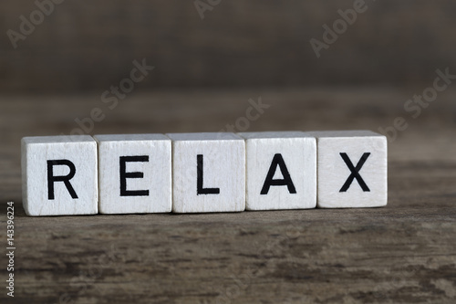 Relax, written in cubes photo