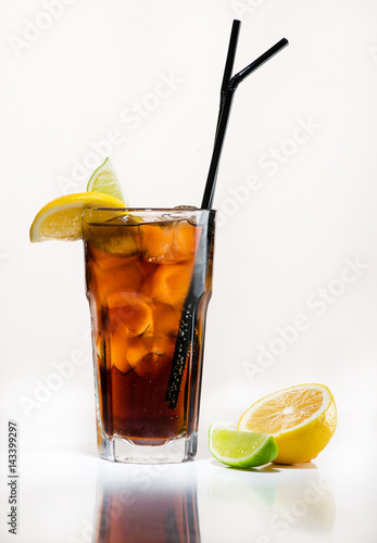 Exotic cocktails with ingredients on a light background