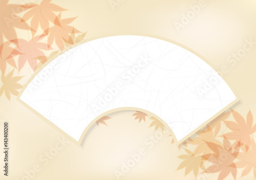 扇面と紅葉　背景素材