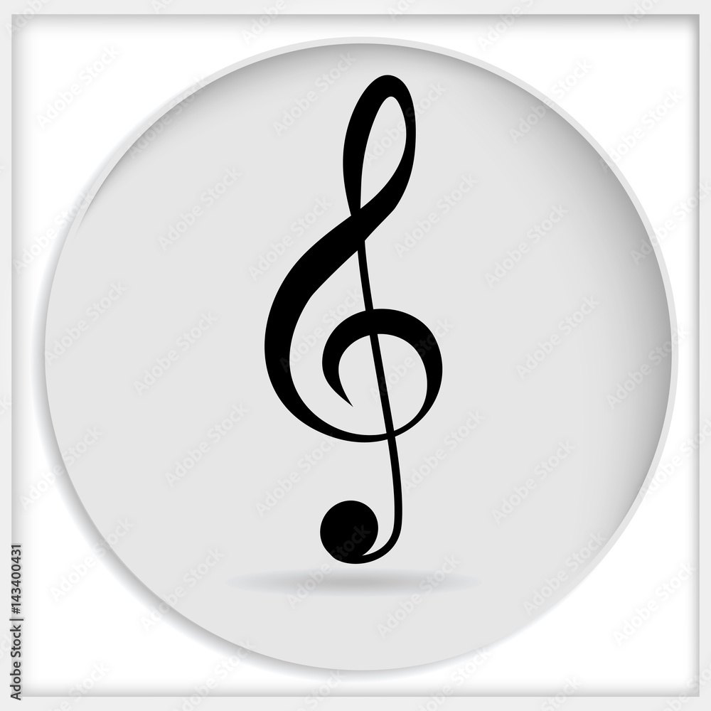 Icon black treble clef isolated on white background. Music key. Musical symbol. Icon black treble clef isolated on white background. Music key. Musical symbol.