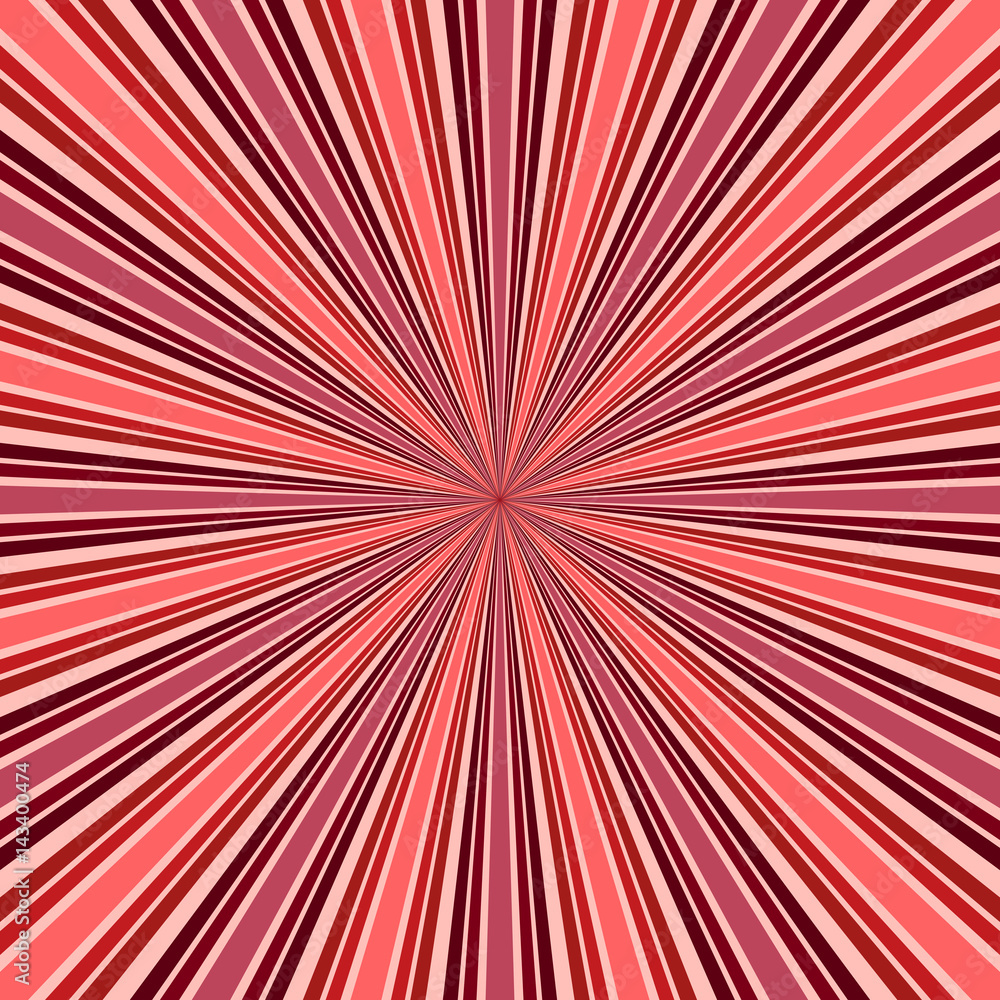 Abstract retro rays red background.